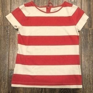 Ann Taylor Loft Petites - OrangishRed/White Stripe